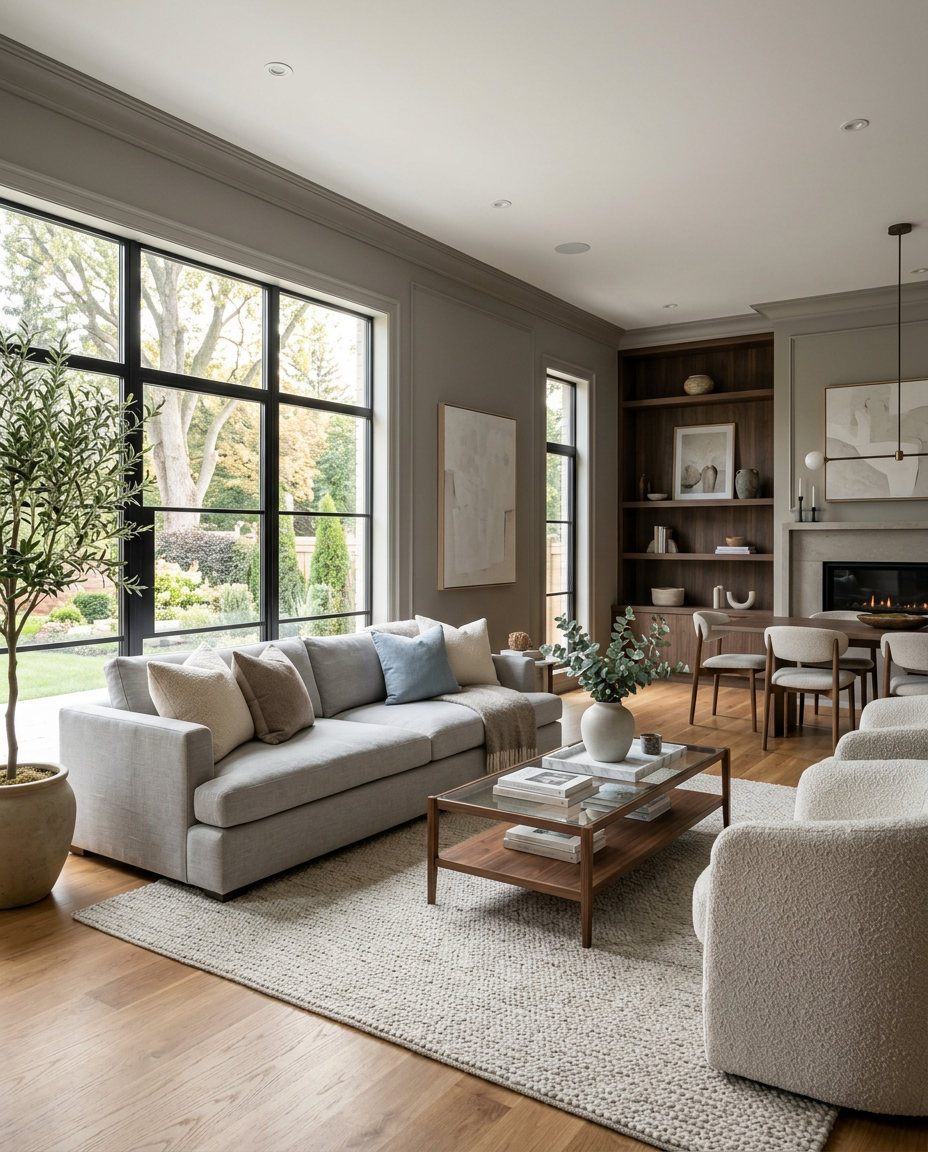 Elegant staged living room ready for sale